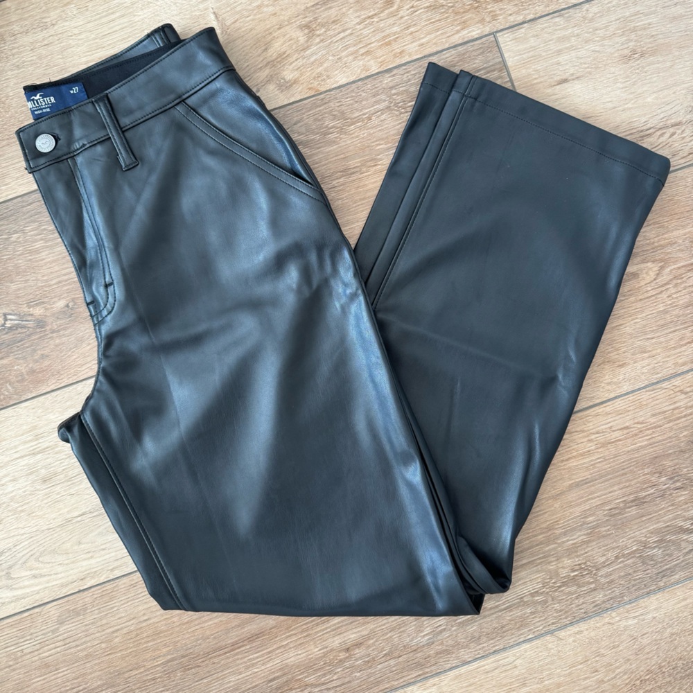 Hollister Black Faux Leather Pants